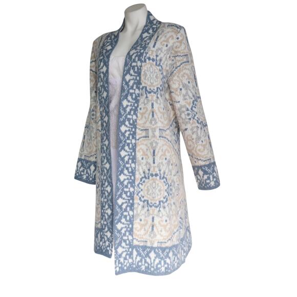 Soft Surroundings Barra Wool Cardigan Size 1X Medallion Fair Isles Cottagecore - Picture 2 of 10